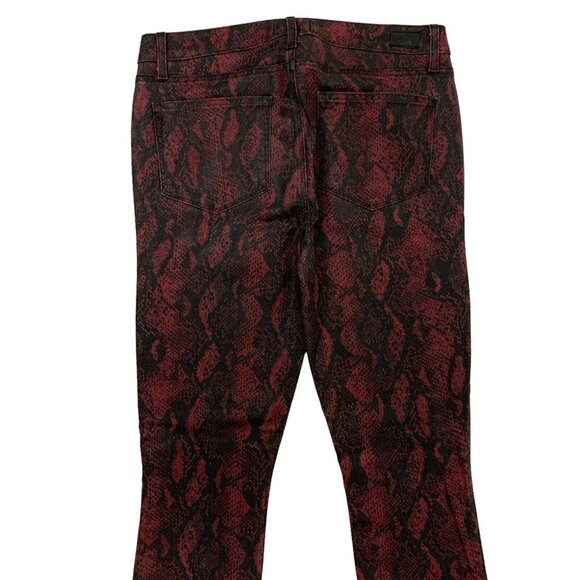 Paige Hoxton Skinny Jeans 31 Red Black Coated High Rise Stretch Chic - Picture 6 of 8